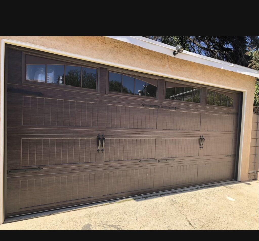 Long Panel Walnut Carriage House with Windows