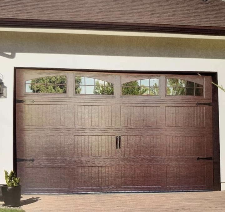 Long Panel Walnut Carriage House with Windows