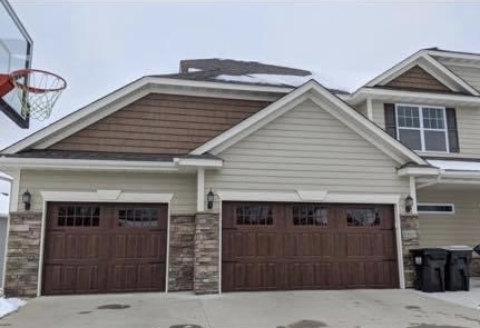 Long Panel Dark Wood Carriage House with Window