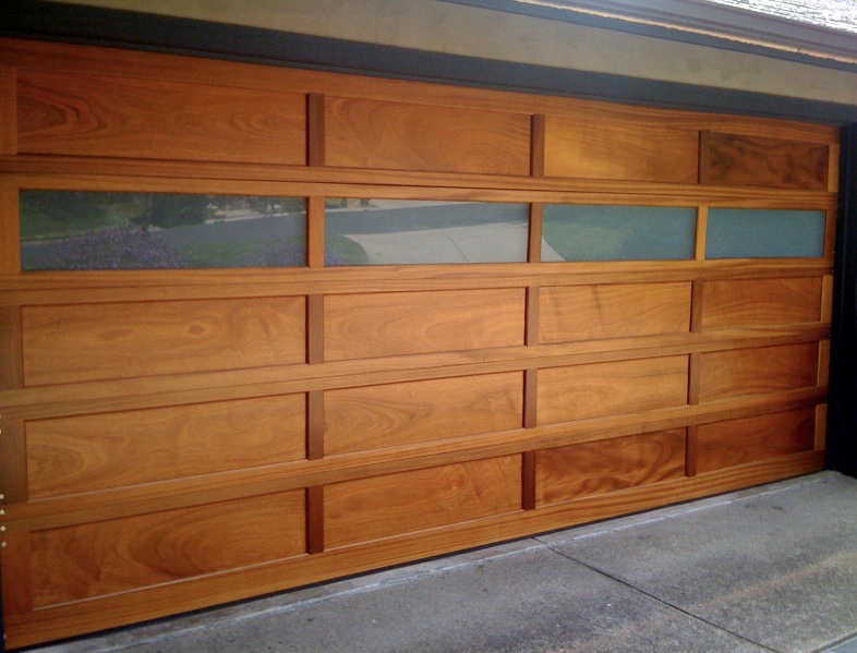 Custom Wood Door with Frosted Windows