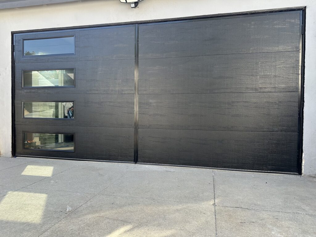 Black Flushed Swing Doors with Tinted Windows