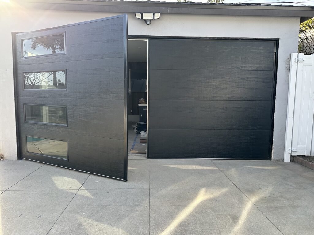 Black Flushed Swing Doors with Tinted Windows