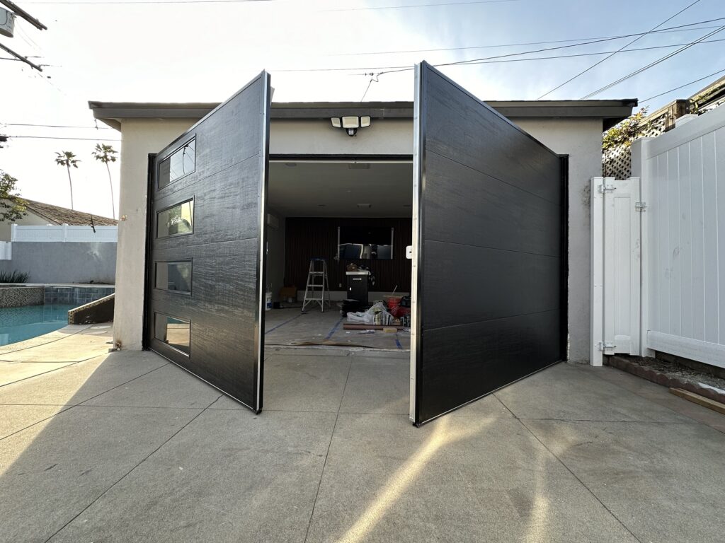 Black Flushed Swing Doors with Tinted Windows