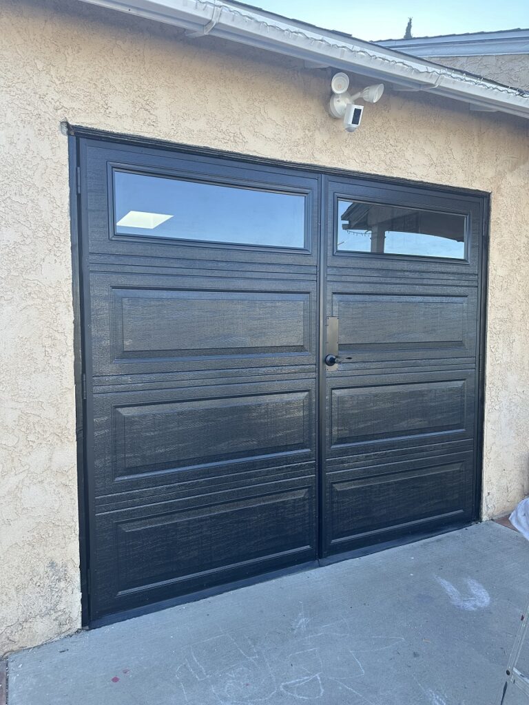 Swing Door Black with Clear Windows